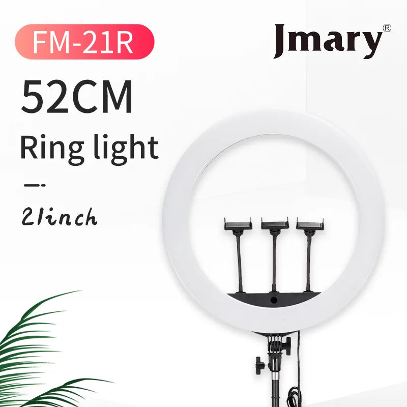 Jmary FM-21R - Ring Light Professionnel 52cm avec Télécommande et Dimming Continu