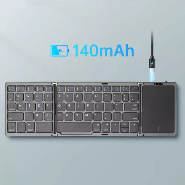 Clavier Bluetooth Pliable avec Pavé Tactile - Windows, Android, iOS, Mac