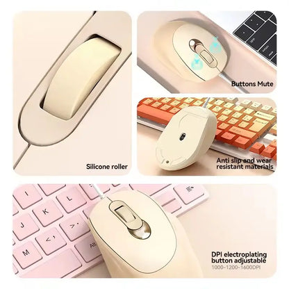 T-WOLF V2 - Souris Filaire USB Ergonomique Noire pour Bureau et Entreprise