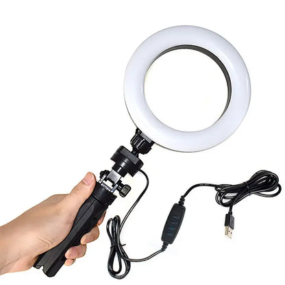 K315 - Ring Light LED Portable 16cm avec Support pour Selfie, Streaming et Diffusion en Direct