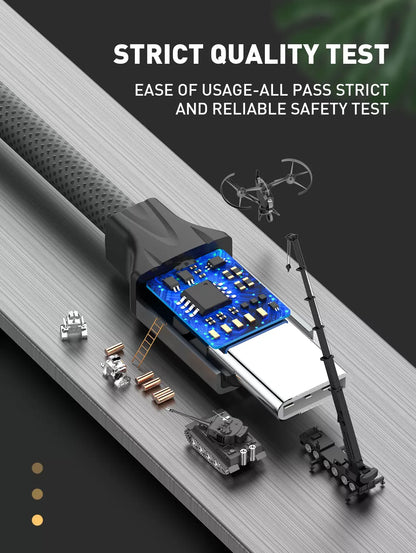 LDNIO LS441 - Câble USB de Charge Rapide et Transfert de Données pour Micro et Type-C