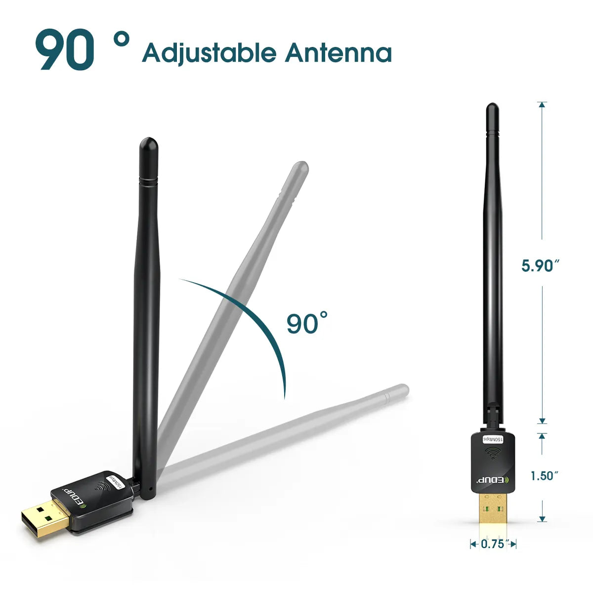 EDUP EP-MS8551 - Clé WiFi USB 150 Mbps avec Antenne Haute Performance Compatible avec Linux