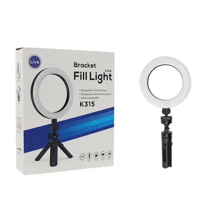 K315 - Ring Light LED Portable 16cm avec Support pour Selfie, Streaming et Diffusion en Direct