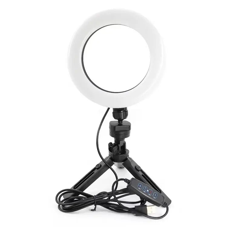 K315 - Ring Light LED Portable 16cm avec Support pour Selfie, Streaming et Diffusion en Direct