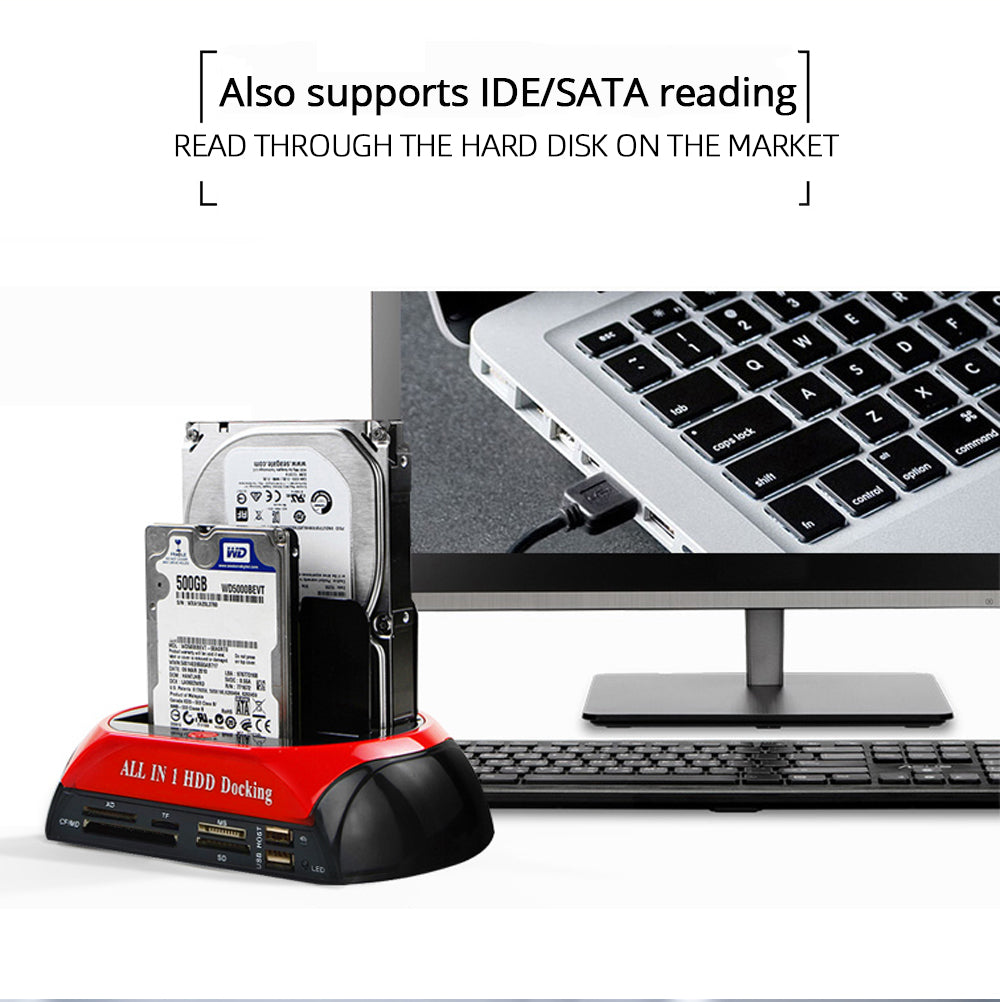 محطة استقبال HDD الكل في واحد، USB 2.0 إلى SATA IDE