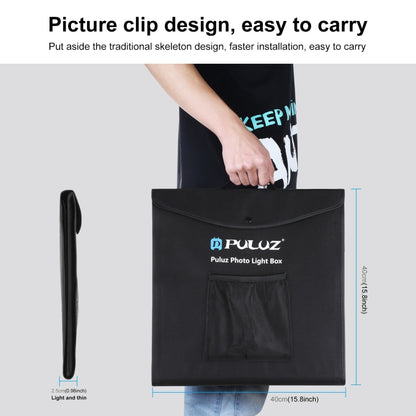 Puluz Studio Photo Portable 40cm avec LED 2400 lm et 6 Fonds PVC