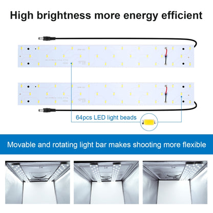 Puluz Studio Photo Portable 40cm avec LED 2400 lm et 6 Fonds PVC