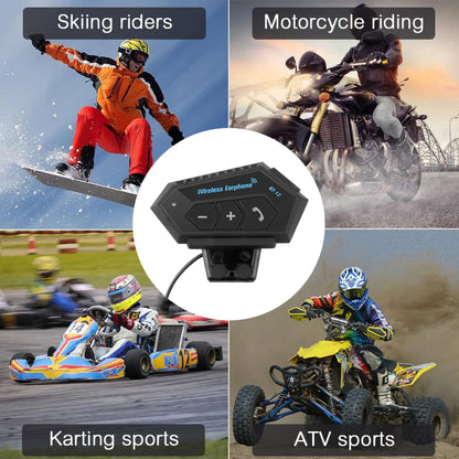 BT12 - Casque Bluetooth Sans Fil pour Casque de Moto, Étanche, Stéréo, Anti-interférence, Kit Mains Libres