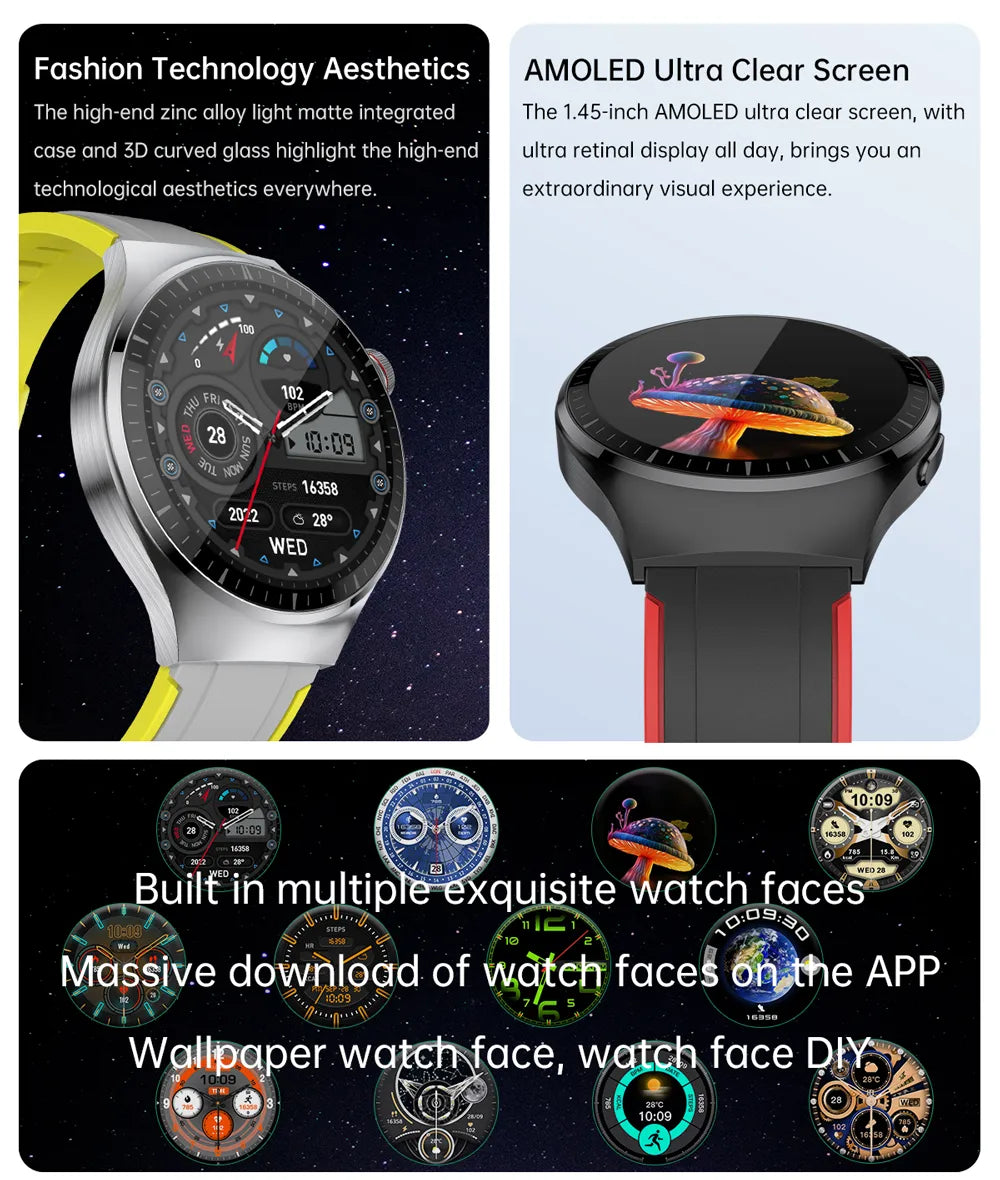 PS-WT9 X8 Pro+ Smartwatch – Écran AMOLED 1,43", Surveillance de Santé Avancée, Batterie Longue Durée, Compatibilité Android et iOS