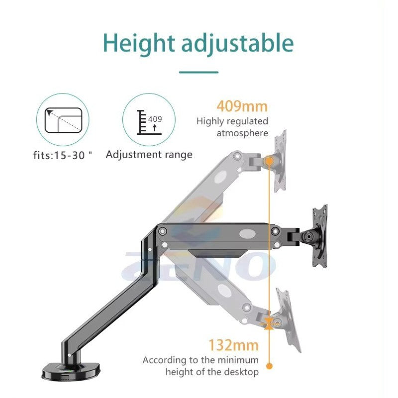 Zeno M8 Support Moniteur Ajustable pour Écrans de 17 à 32 Pouces – Bras de Moniteur Rotatif et Réglable en Hauteur