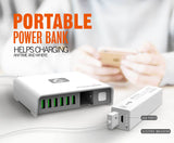 Chargeur Fast charge 6 port USB 2A avec Power Bank 2600 mAh