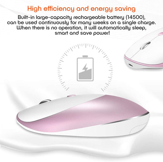 Souris Sans Fil Rechargeable Silent Meetion MT-R600 Rose