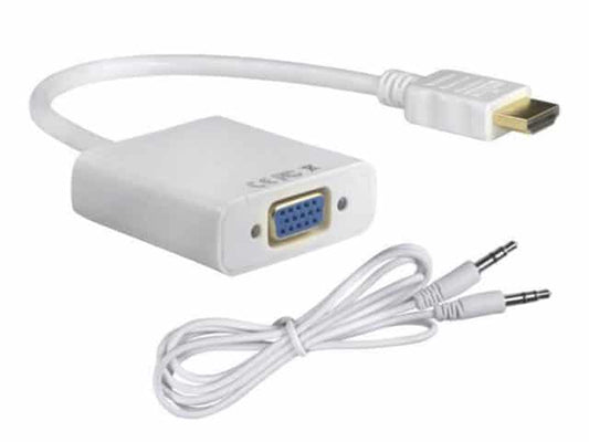 Câble convertisseur adaptateur HDMI vers VGA avec sortie audio