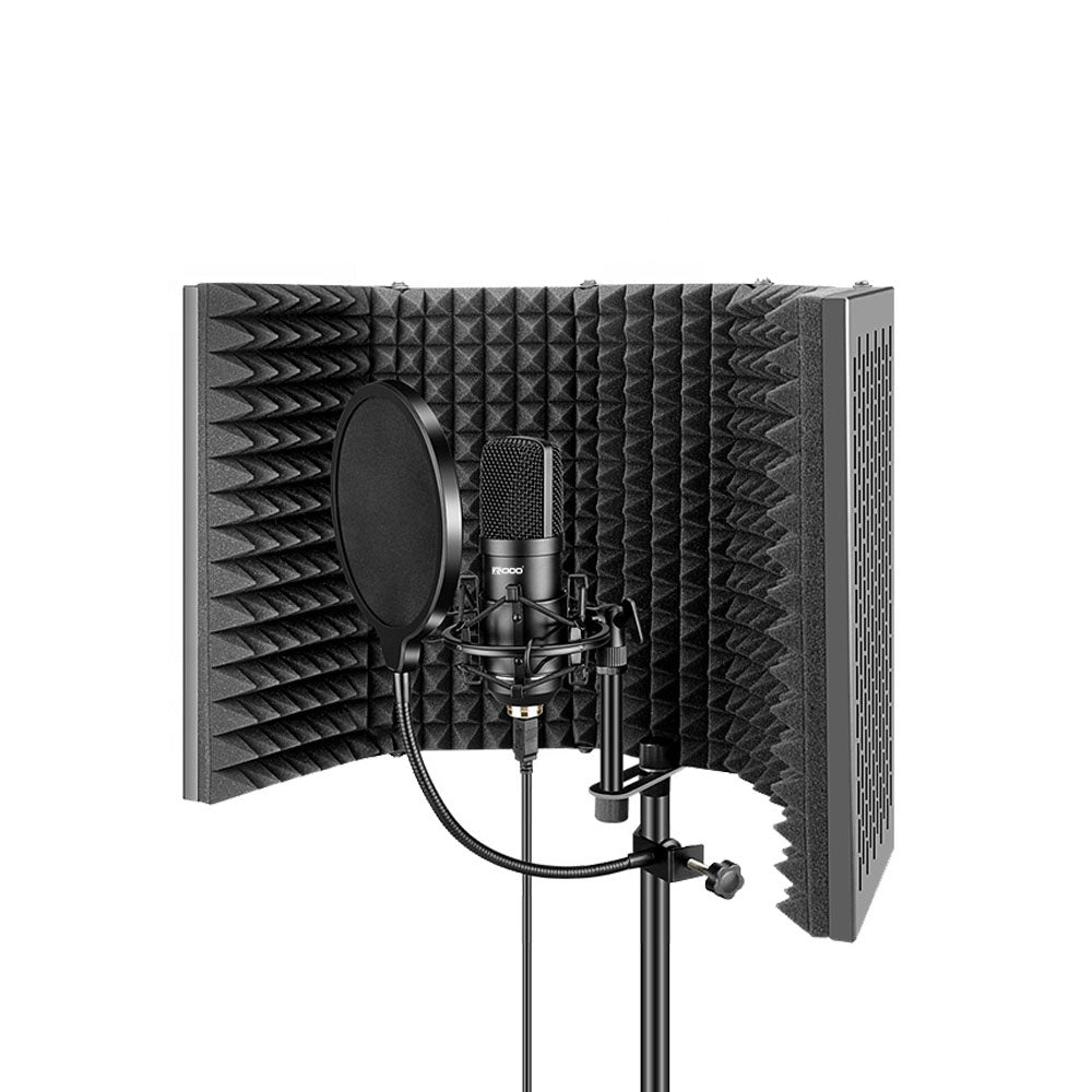 Bouclier d'isolation de microphone insonorisé en métal