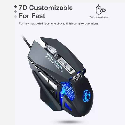 IMice T96 7200 DPI rvb souris de jeu mécanique USB filaire ordinateur Gamer souris optiques pour ordinateur portable jeu souris Macros personnalisées