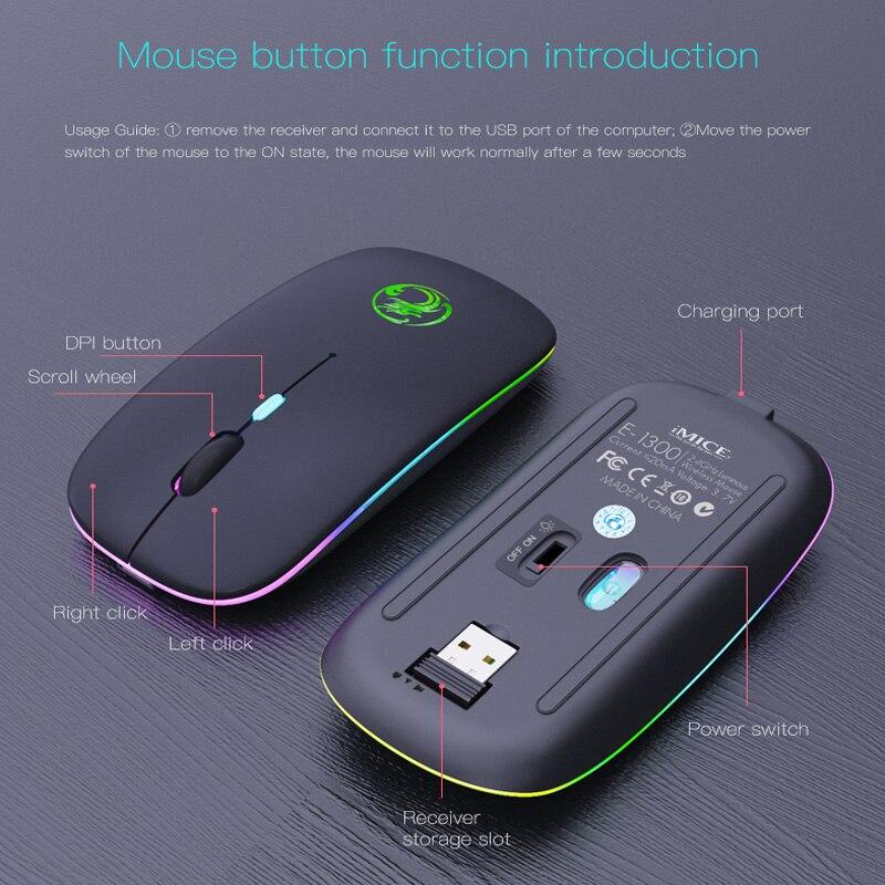Acheter IMICE souris sans fil Bluetooth RGB souris Rechargeable